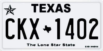 TX license plate CKX1402