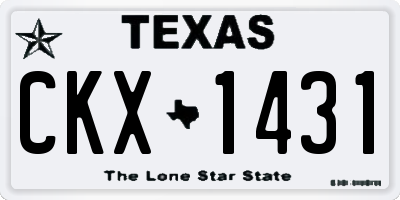 TX license plate CKX1431