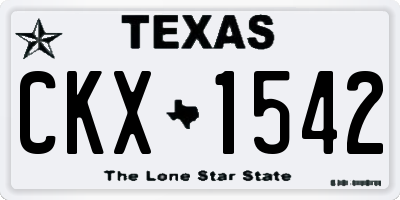 TX license plate CKX1542