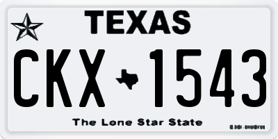 TX license plate CKX1543