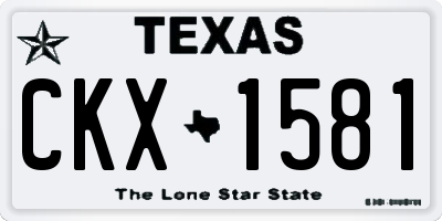 TX license plate CKX1581