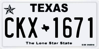 TX license plate CKX1671