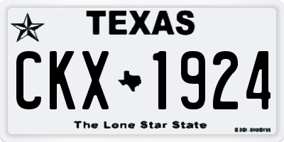 TX license plate CKX1924