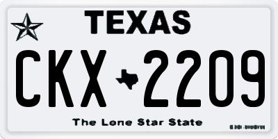 TX license plate CKX2209