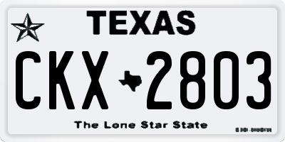 TX license plate CKX2803