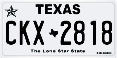 TX license plate CKX2818