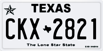 TX license plate CKX2821