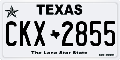 TX license plate CKX2855