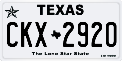 TX license plate CKX2920