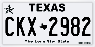 TX license plate CKX2982
