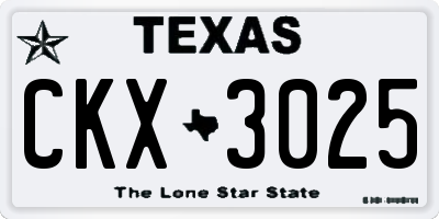 TX license plate CKX3025