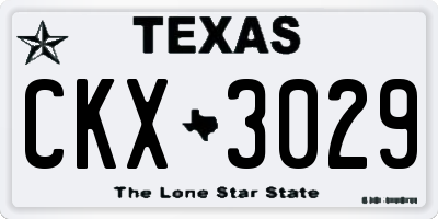 TX license plate CKX3029