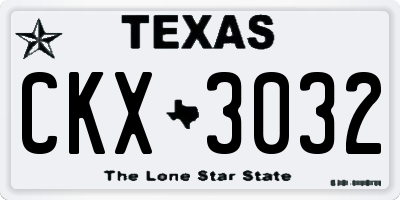 TX license plate CKX3032