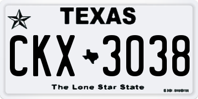 TX license plate CKX3038