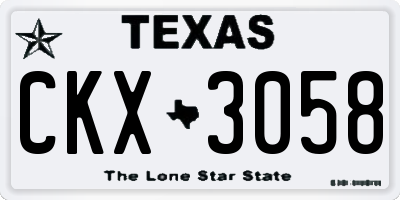 TX license plate CKX3058