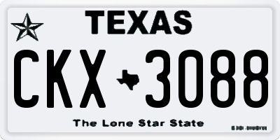 TX license plate CKX3088