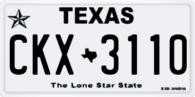 TX license plate CKX3110