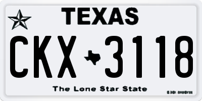 TX license plate CKX3118