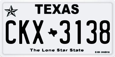 TX license plate CKX3138
