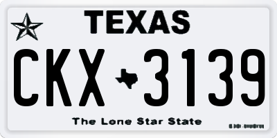TX license plate CKX3139