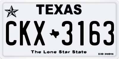 TX license plate CKX3163
