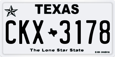TX license plate CKX3178