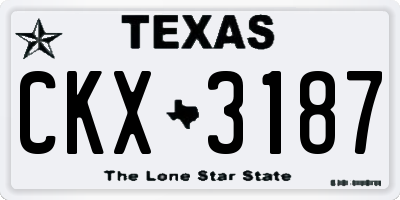 TX license plate CKX3187