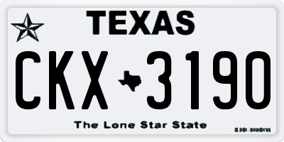 TX license plate CKX3190