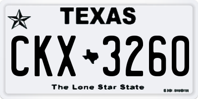 TX license plate CKX3260
