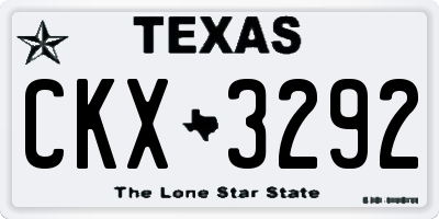 TX license plate CKX3292