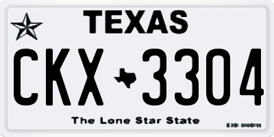 TX license plate CKX3304