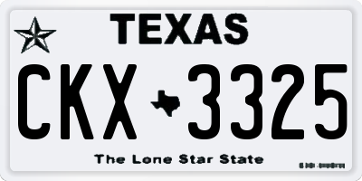 TX license plate CKX3325