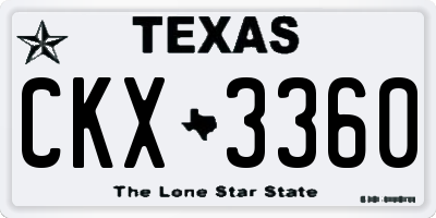 TX license plate CKX3360