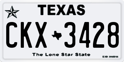 TX license plate CKX3428