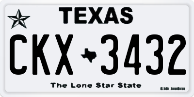 TX license plate CKX3432