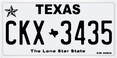 TX license plate CKX3435