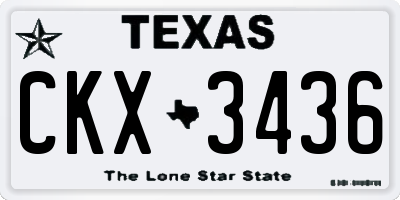 TX license plate CKX3436