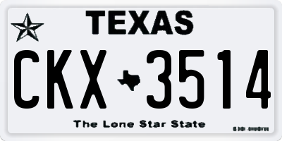TX license plate CKX3514