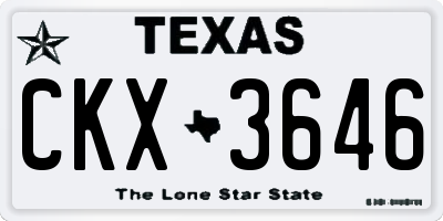 TX license plate CKX3646