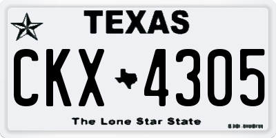 TX license plate CKX4305