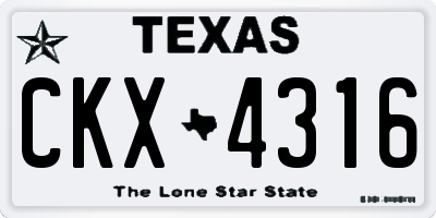 TX license plate CKX4316