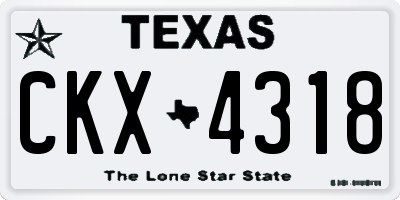 TX license plate CKX4318
