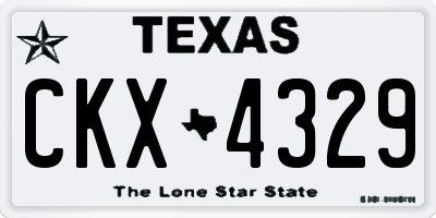 TX license plate CKX4329