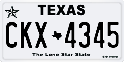 TX license plate CKX4345