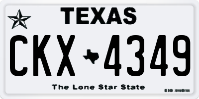 TX license plate CKX4349