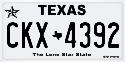 TX license plate CKX4392