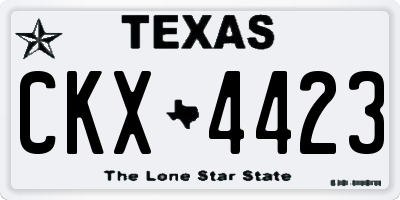 TX license plate CKX4423