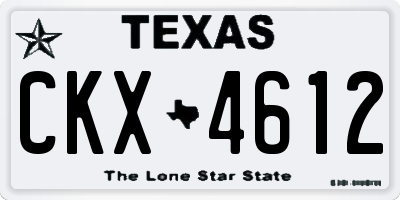 TX license plate CKX4612
