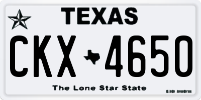 TX license plate CKX4650