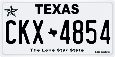 TX license plate CKX4854